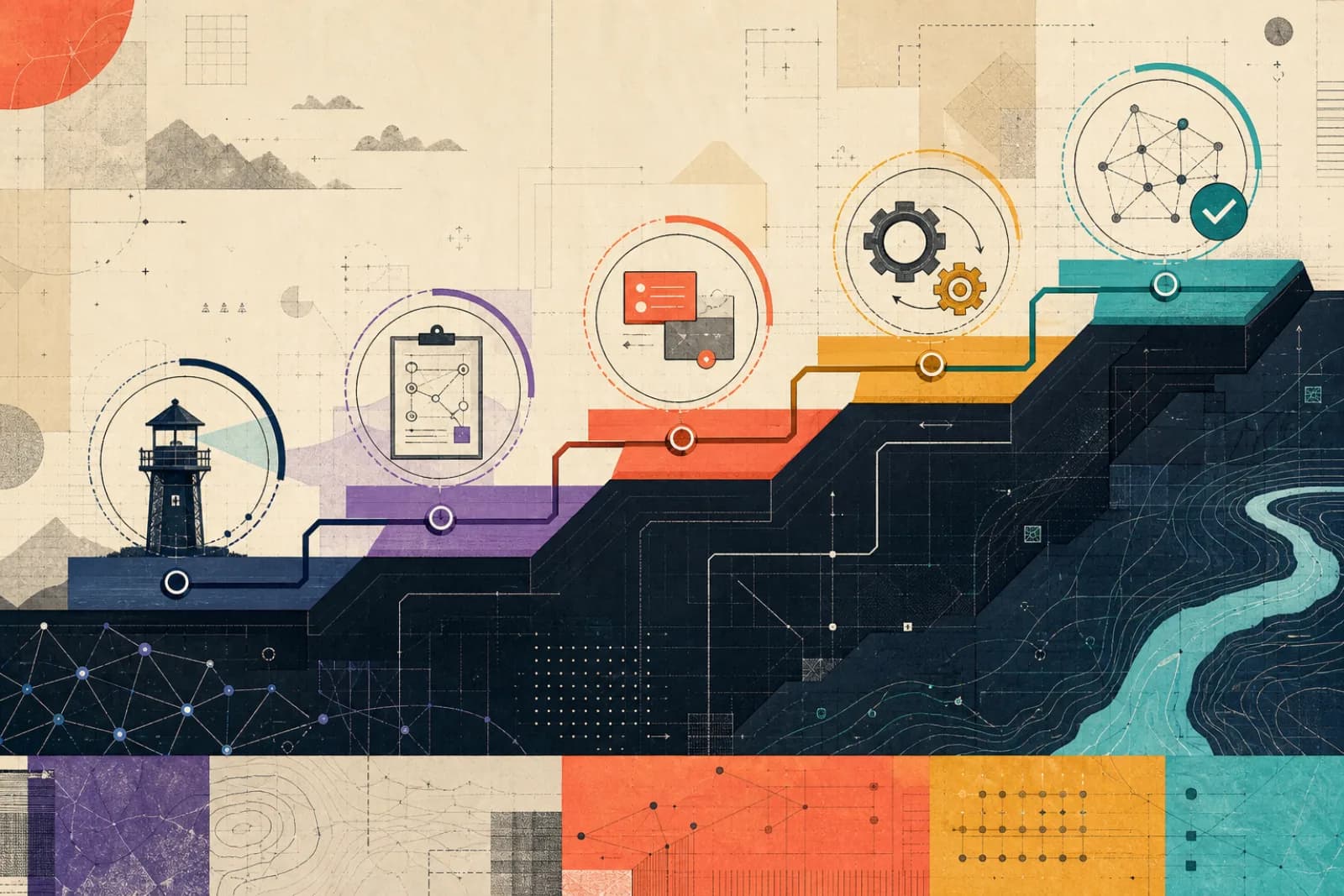 Conceptual editorial illustration titled The Automation Trust Ladder